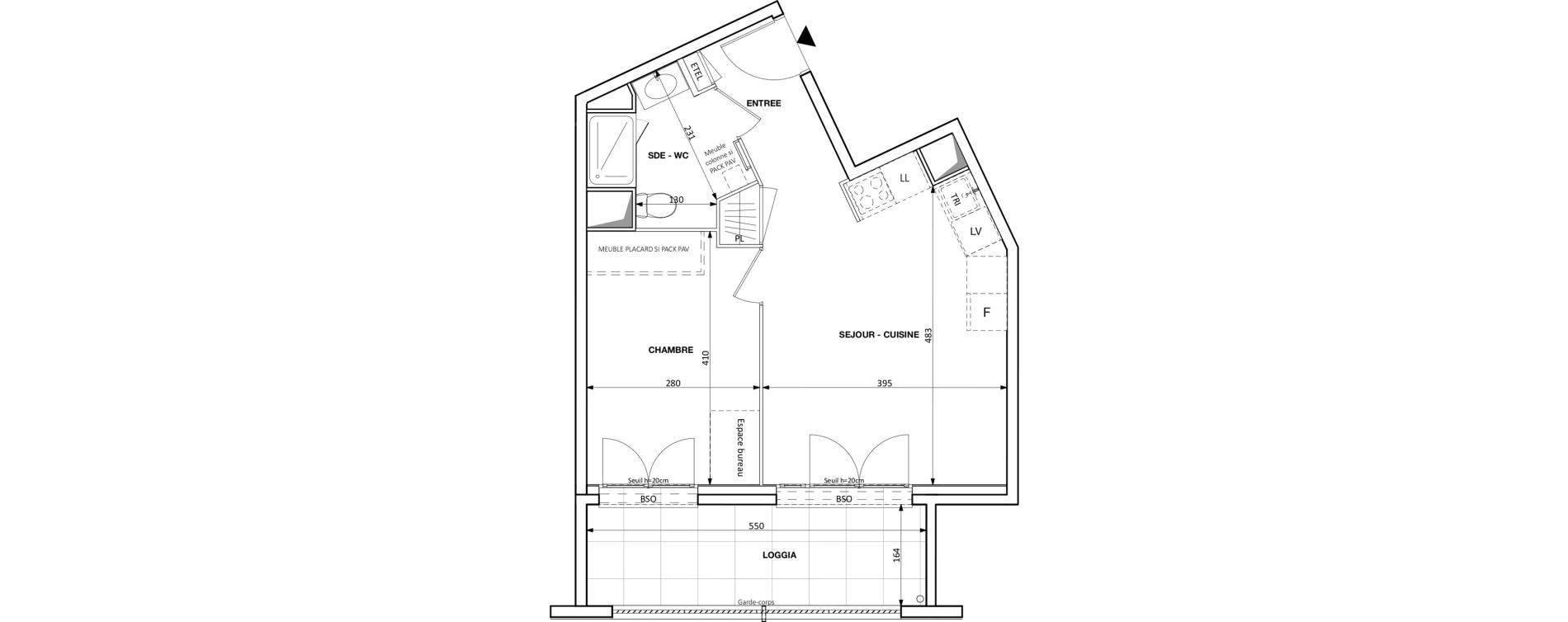 Appartement T2 de 39,59 m2 &agrave; Caluire-Et-Cuire Magnolles - pasteur