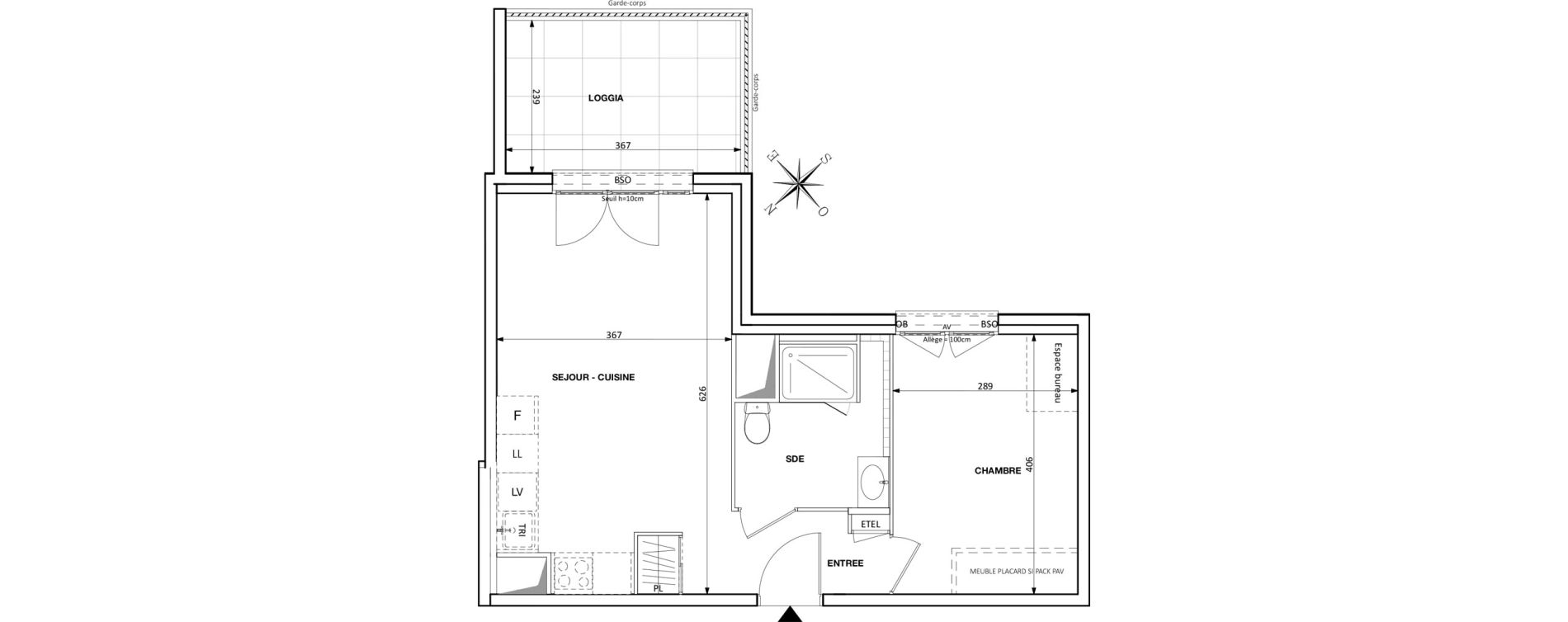 Appartement T2 de 42,76 m2 &agrave; Caluire-Et-Cuire Magnolles - pasteur