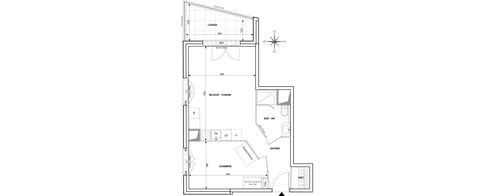 Appartement T2 de 44,48 m2 &agrave; Caluire-Et-Cuire Magnolles - pasteur