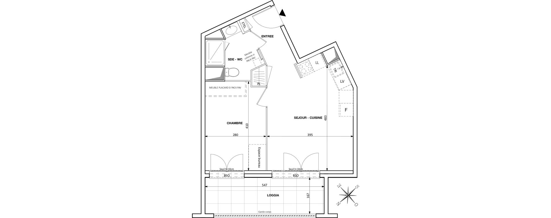 Appartement T2 de 39,49 m2 &agrave; Caluire-Et-Cuire Magnolles - pasteur