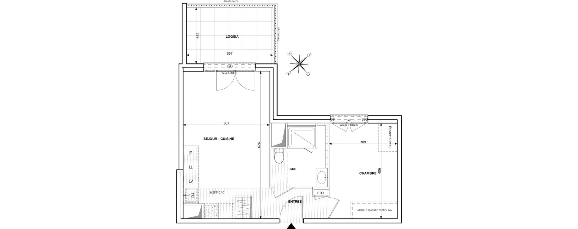 Appartement T2 de 42,76 m2 &agrave; Caluire-Et-Cuire Magnolles - pasteur