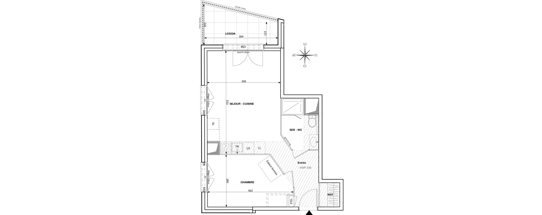 Appartement T2 de 44,48 m2 &agrave; Caluire-Et-Cuire Magnolles - pasteur