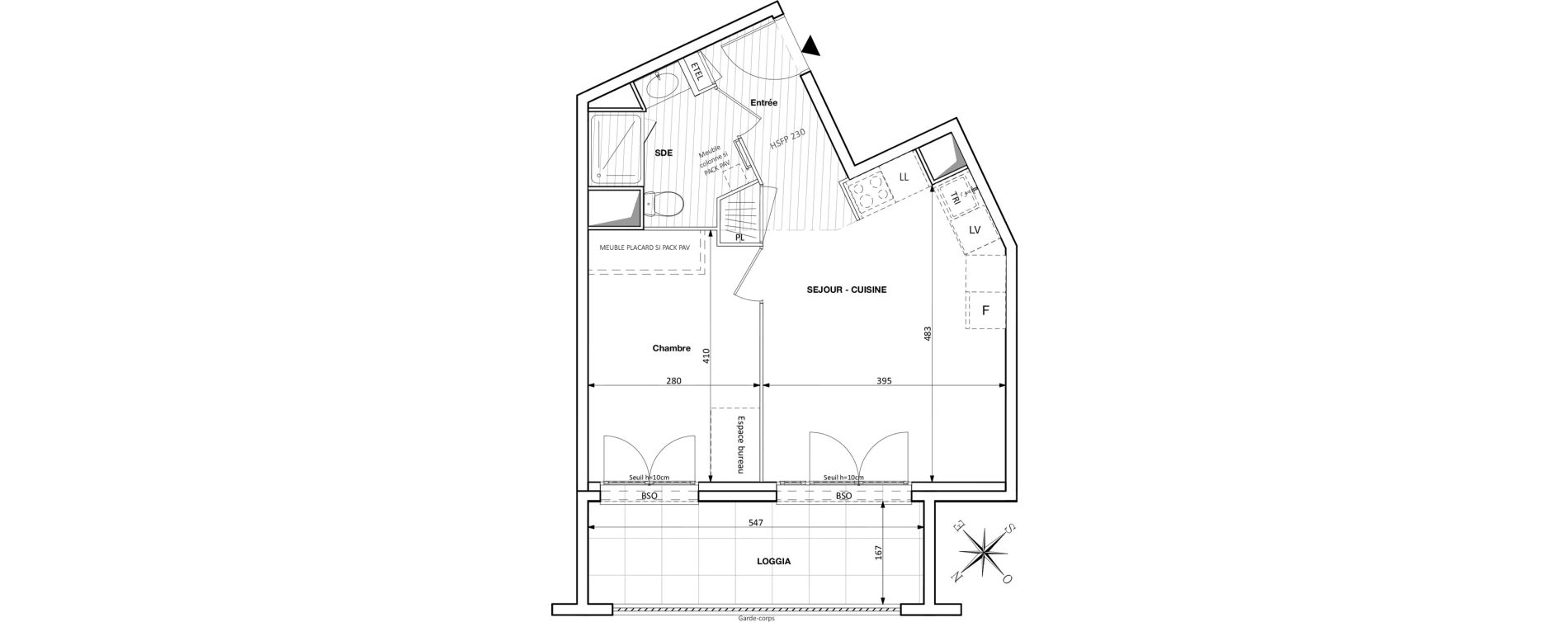 Appartement T2 de 39,49 m2 &agrave; Caluire-Et-Cuire Magnolles - pasteur