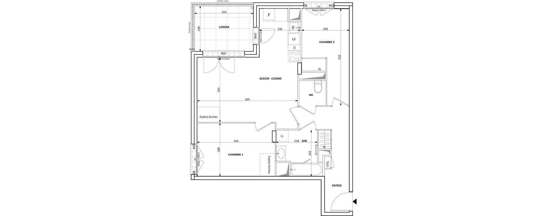 Appartement T3 de 61,07 m2 &agrave; Caluire-Et-Cuire Magnolles - pasteur