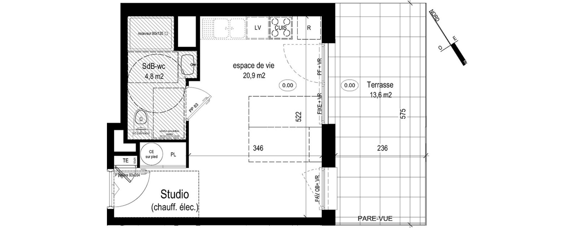 Studio de 25,70 m2 &agrave; Caluire-Et-Cuire Bissardon