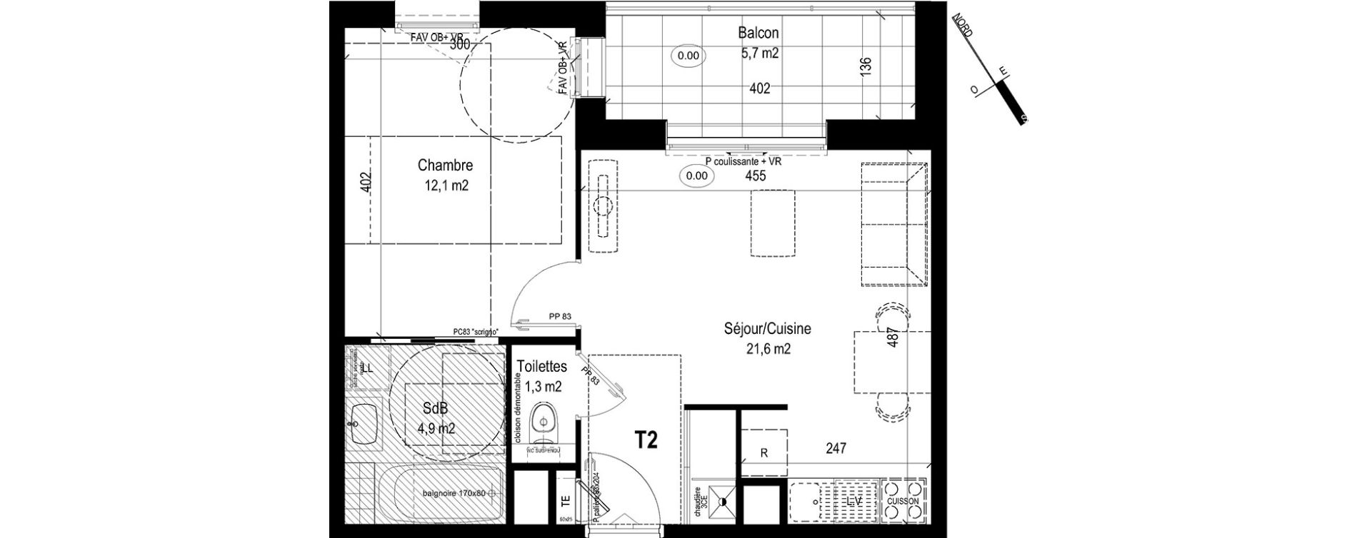 Appartement T2 de 39,90 m2 &agrave; Caluire-Et-Cuire Bissardon