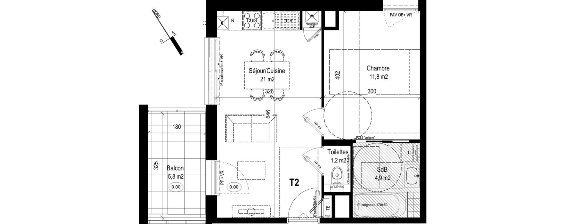 Appartement T2 de 38,90 m2 &agrave; Caluire-Et-Cuire Bissardon