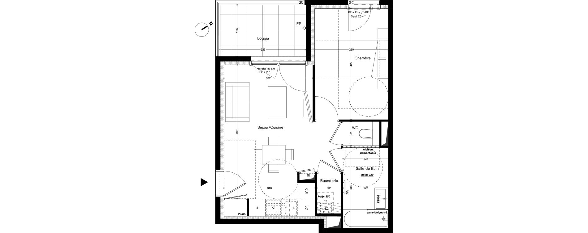 Appartement T2 de 41,10 m2 &agrave; Caluire-Et-Cuire Le vernay