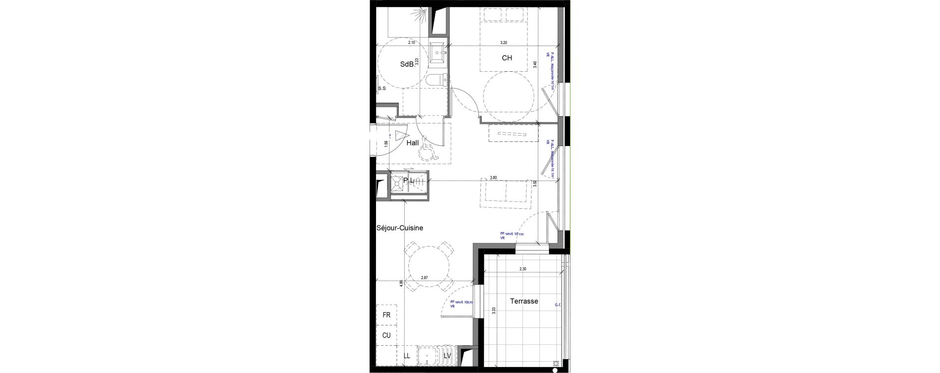 Appartement T2 de 45,65 m2 &agrave; Caluire-Et-Cuire Vassieux