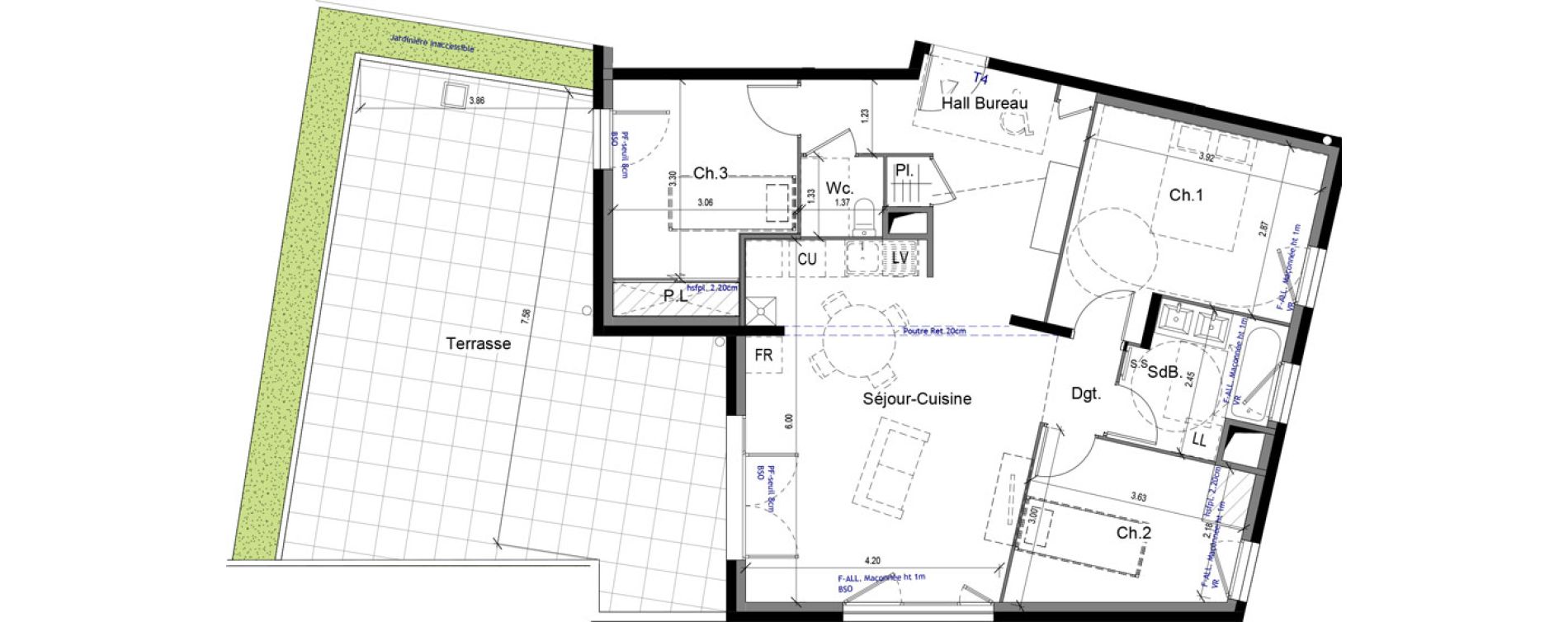 Appartement T4 de 80,25 m2 &agrave; Caluire-Et-Cuire Vassieux