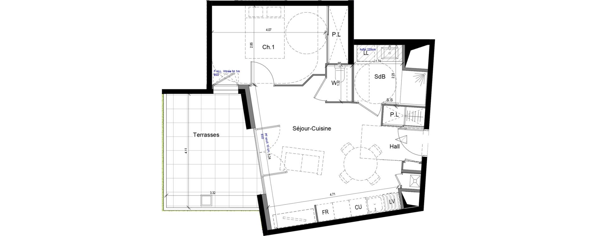 Appartement T2 de 43,80 m2 &agrave; Caluire-Et-Cuire Vassieux