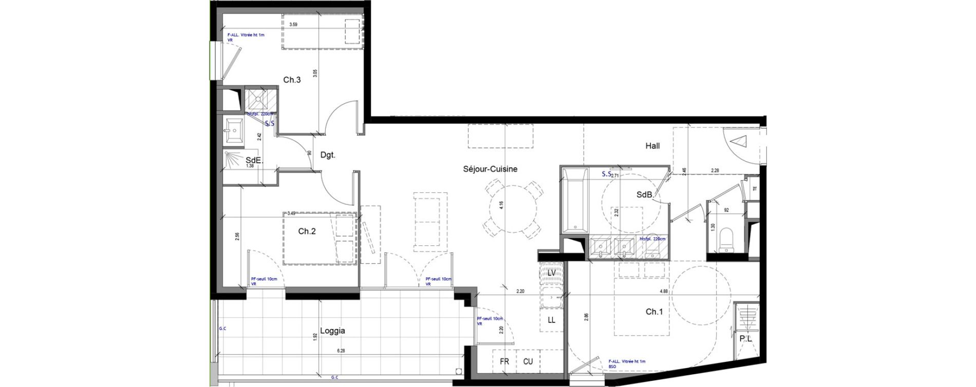 Appartement T4 de 78,35 m2 &agrave; Caluire-Et-Cuire Vassieux