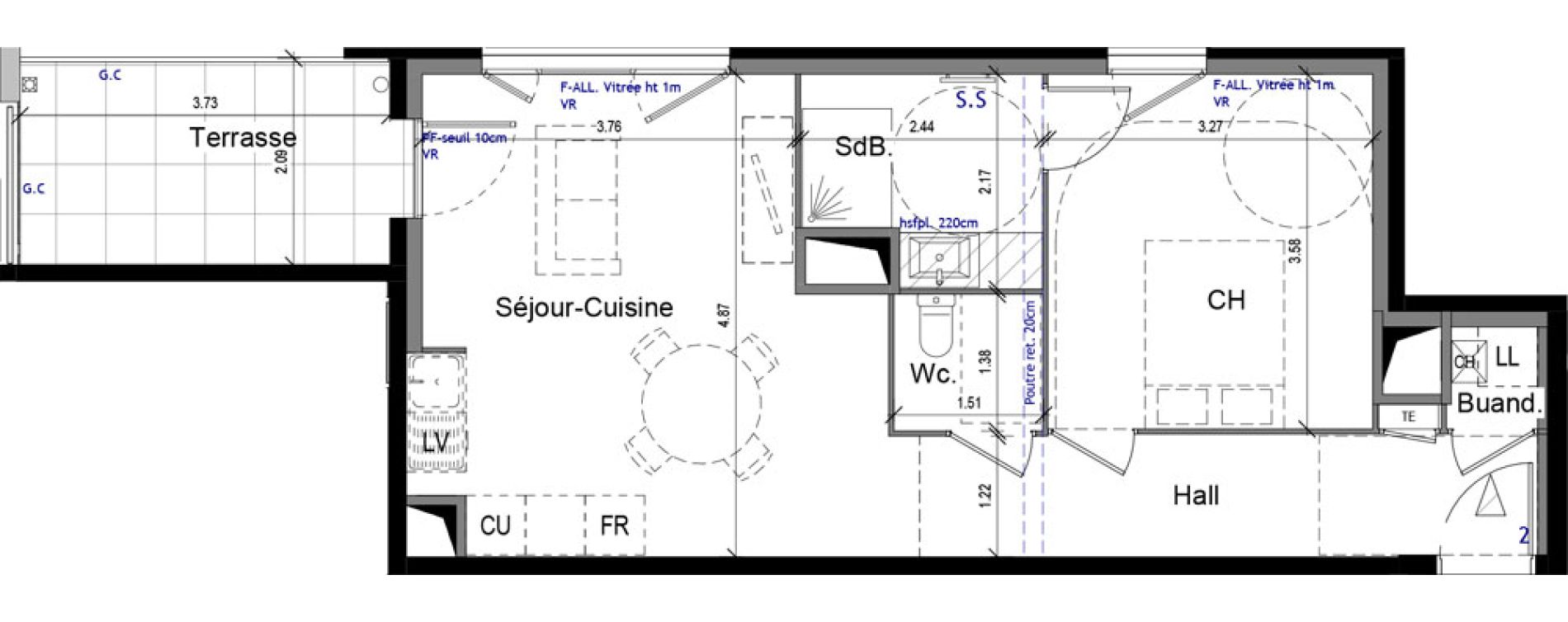 Appartement T2 de 48,05 m2 &agrave; Caluire-Et-Cuire Vassieux