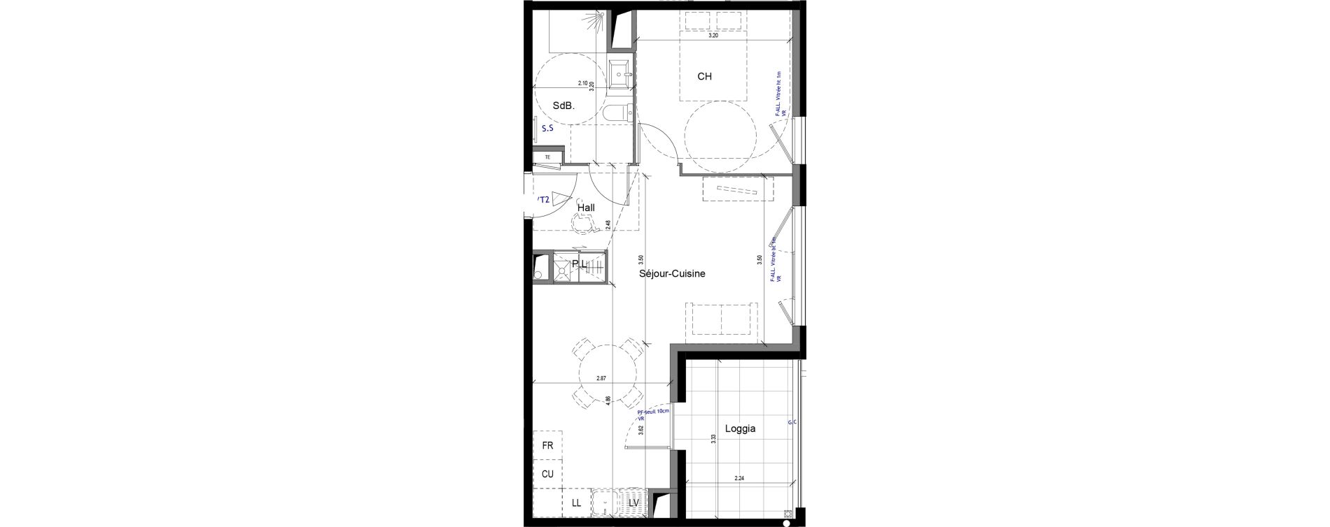 Appartement T2 de 46,35 m2 &agrave; Caluire-Et-Cuire Vassieux