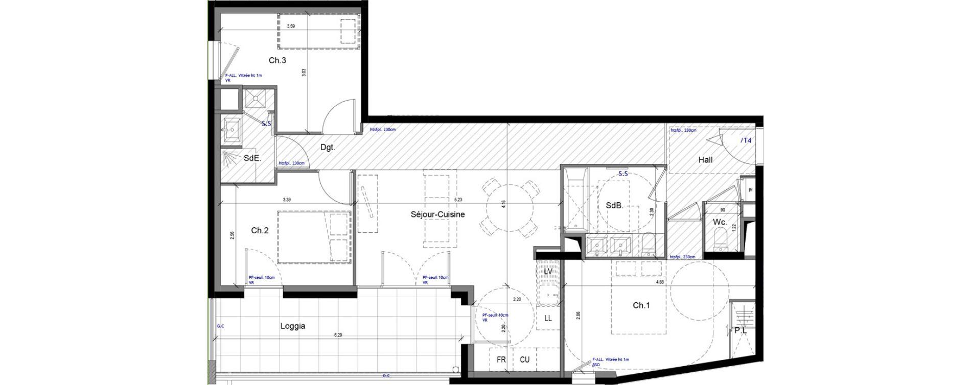 Appartement T4 de 77,50 m2 &agrave; Caluire-Et-Cuire Vassieux