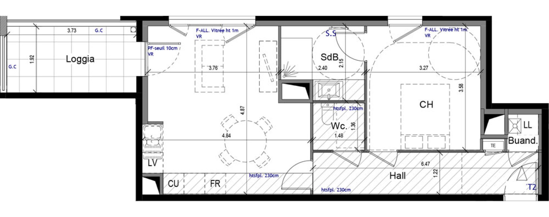 Appartement T2 de 47,75 m2 &agrave; Caluire-Et-Cuire Vassieux