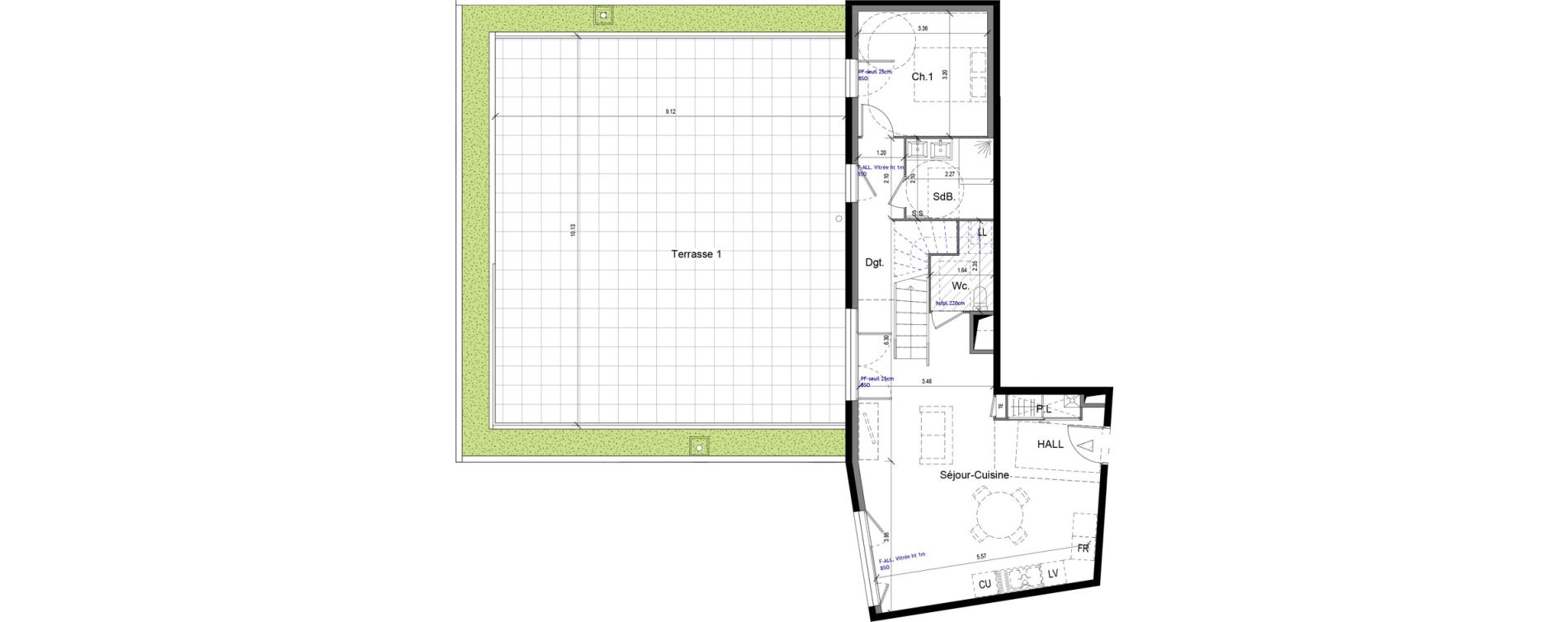 Duplex T4 de 97,50 m2 &agrave; Caluire-Et-Cuire Vassieux