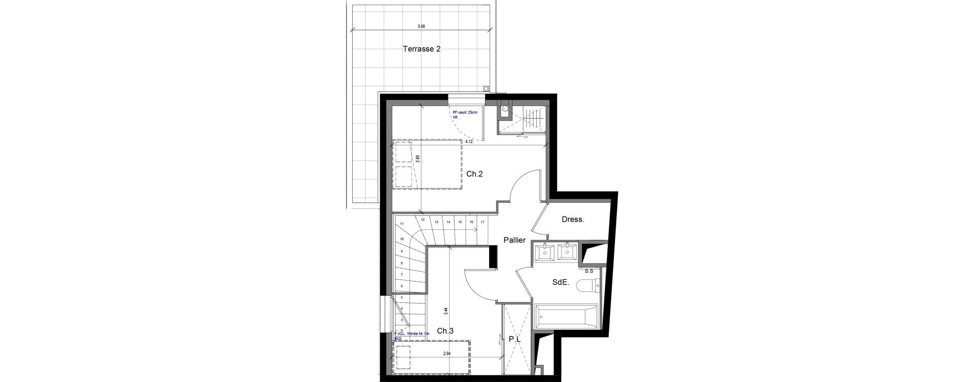 Duplex T4 de 97,50 m2 &agrave; Caluire-Et-Cuire Vassieux