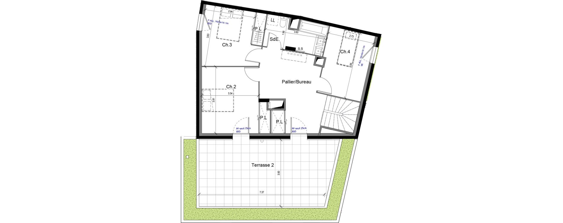 Duplex T5 de 111,65 m2 &agrave; Caluire-Et-Cuire Vassieux