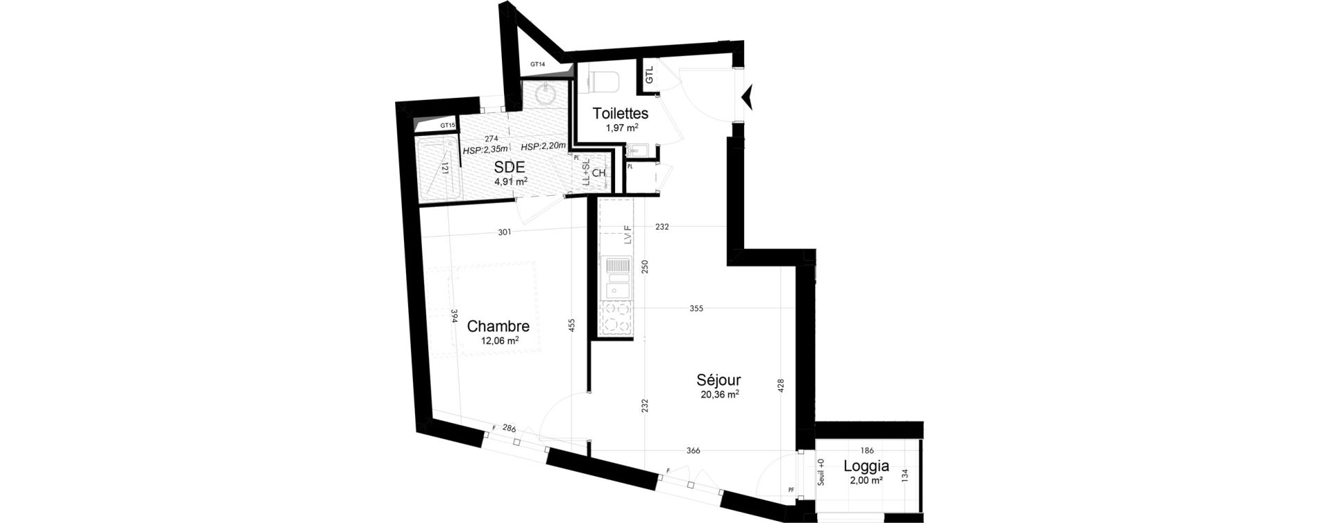 Appartement T2 de 39,30 m2 &agrave; Caluire-Et-Cuire Cuire le haut
