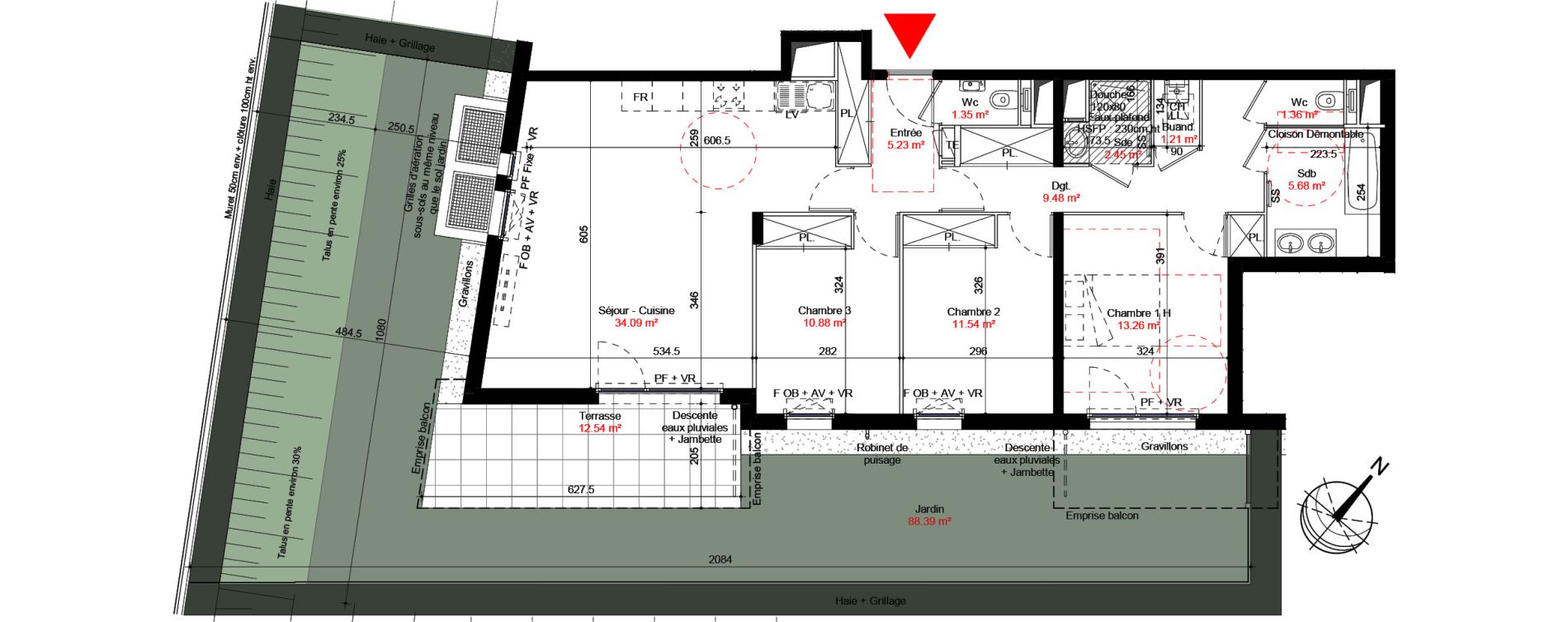 Appartement T4 de 96,54 m2 &agrave; Champagne-Au-Mont-D'Or Centre