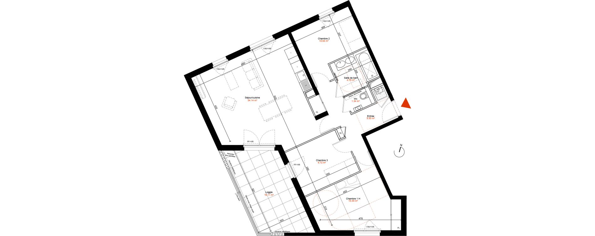 Appartement T4 de 85,58 m2 &agrave; Champagne-Au-Mont-D'Or Centre