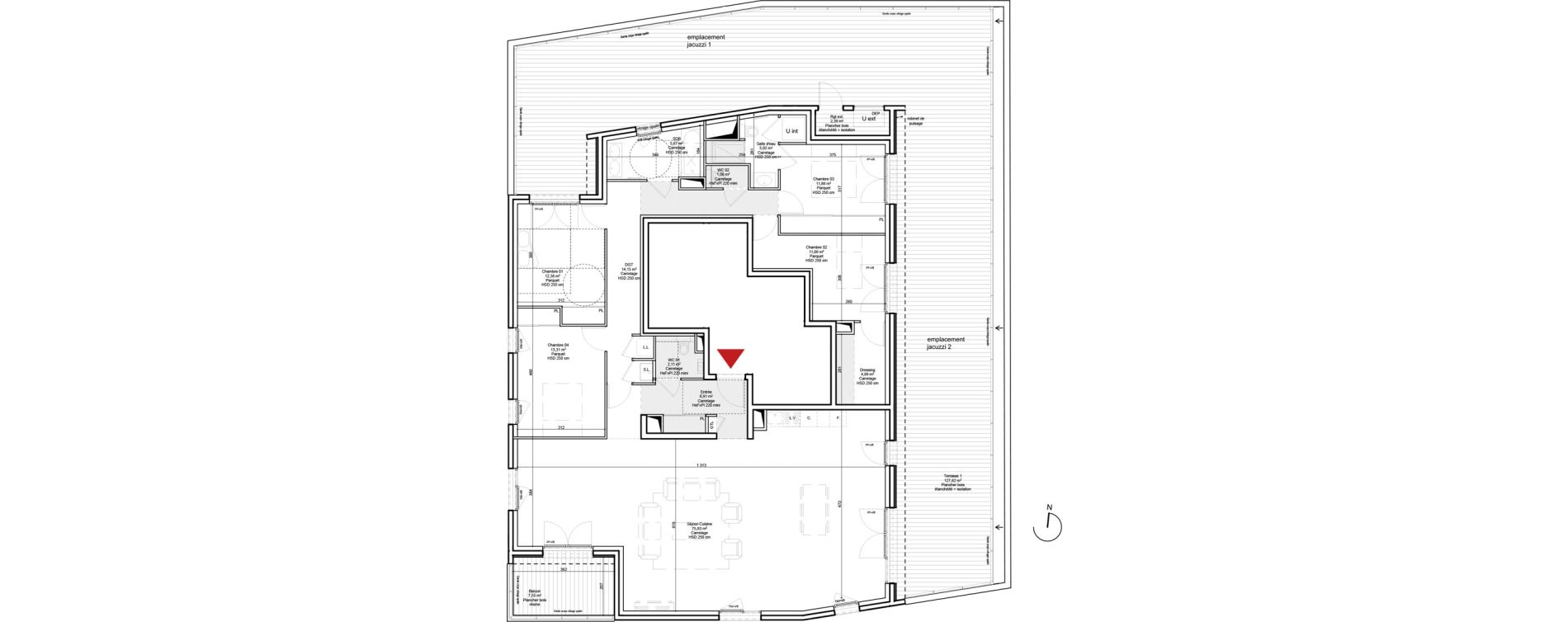 Appartement T5 de 166,29 m2 &agrave; Champagne-Au-Mont-D'Or Centre