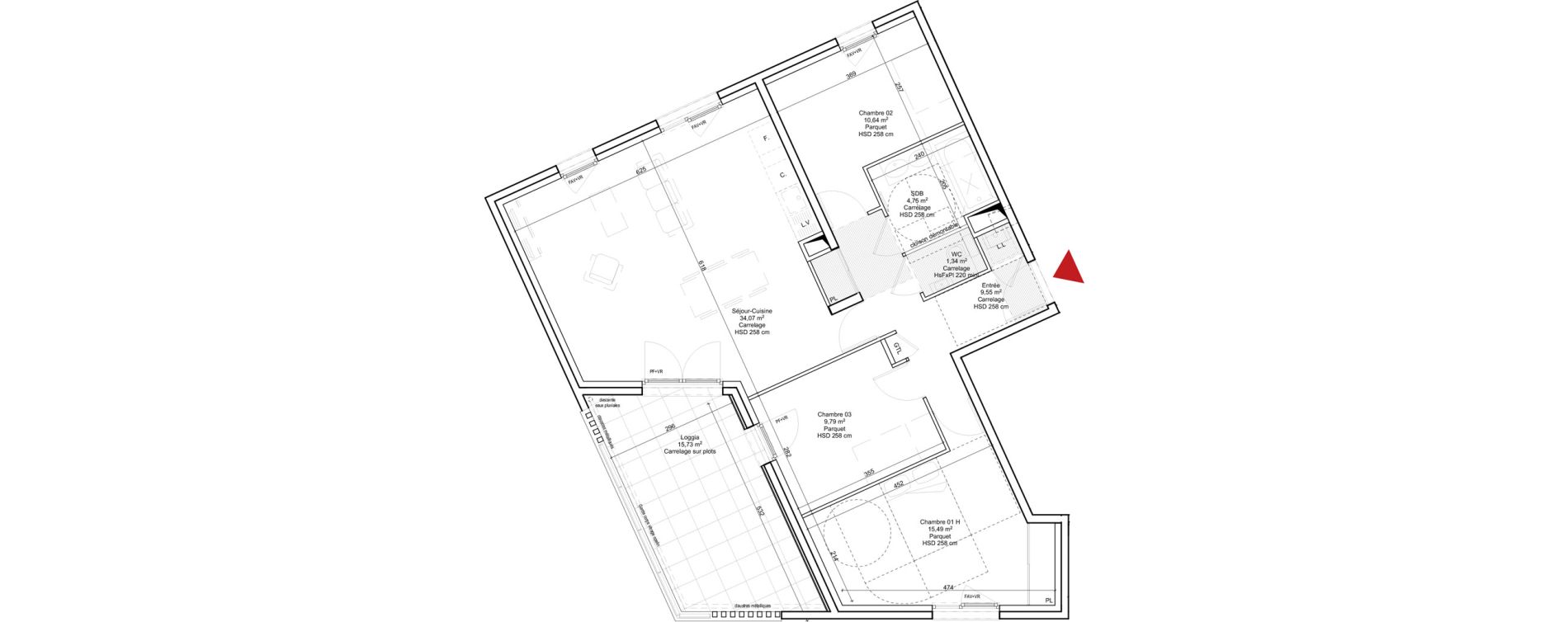 Appartement T4 de 85,63 m2 &agrave; Champagne-Au-Mont-D'Or Centre