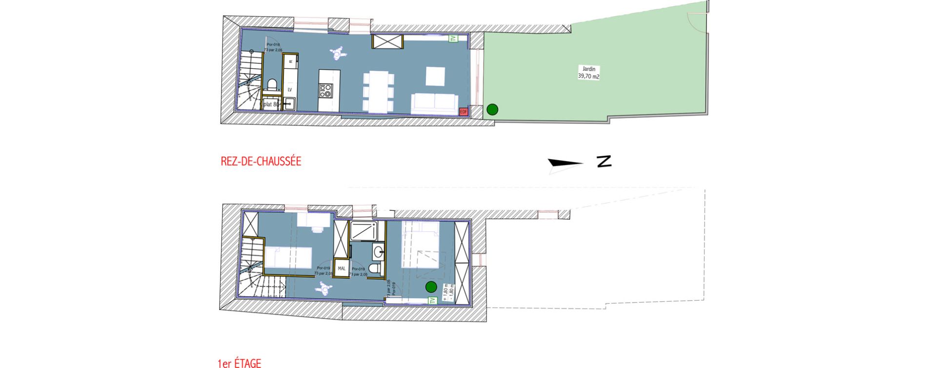 Duplex T3 de 57,06 m2 &agrave; Champagne-Au-Mont-D'Or Centre