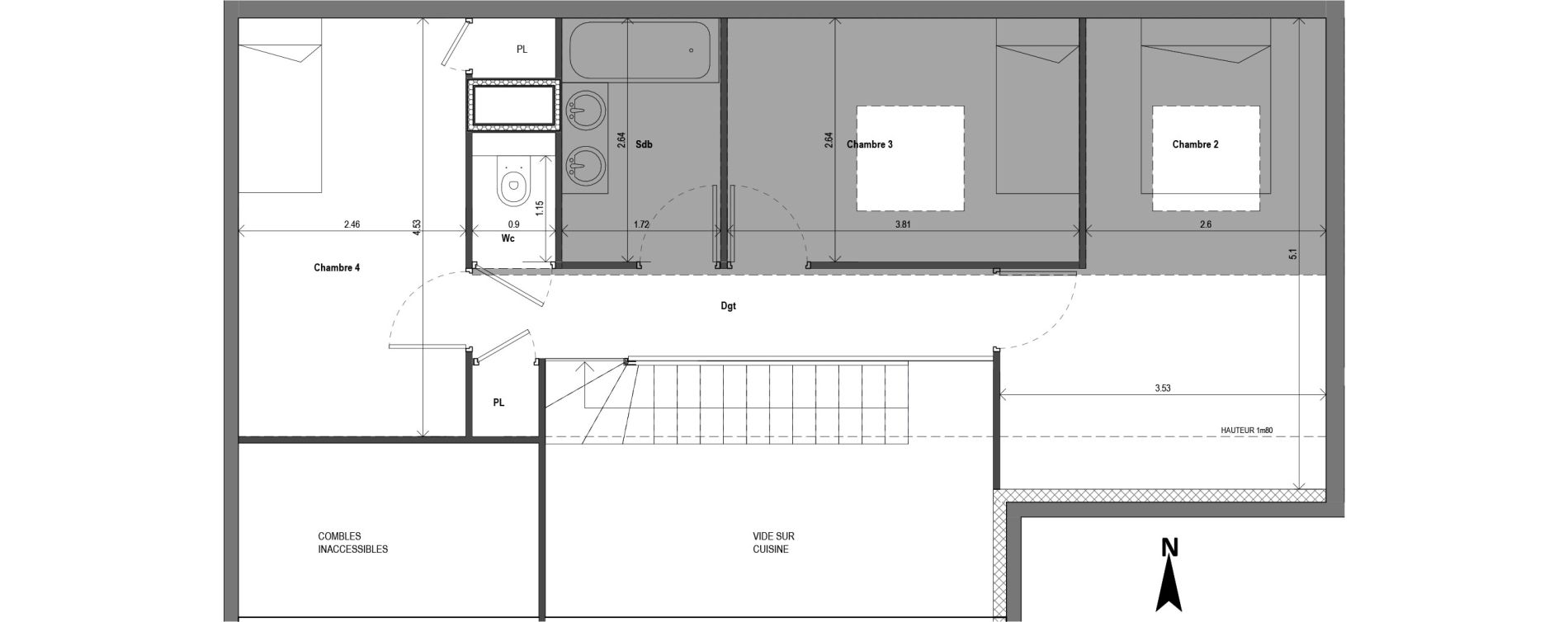 Duplex T5 de 108,86 m2 &agrave; Chaponost Centre