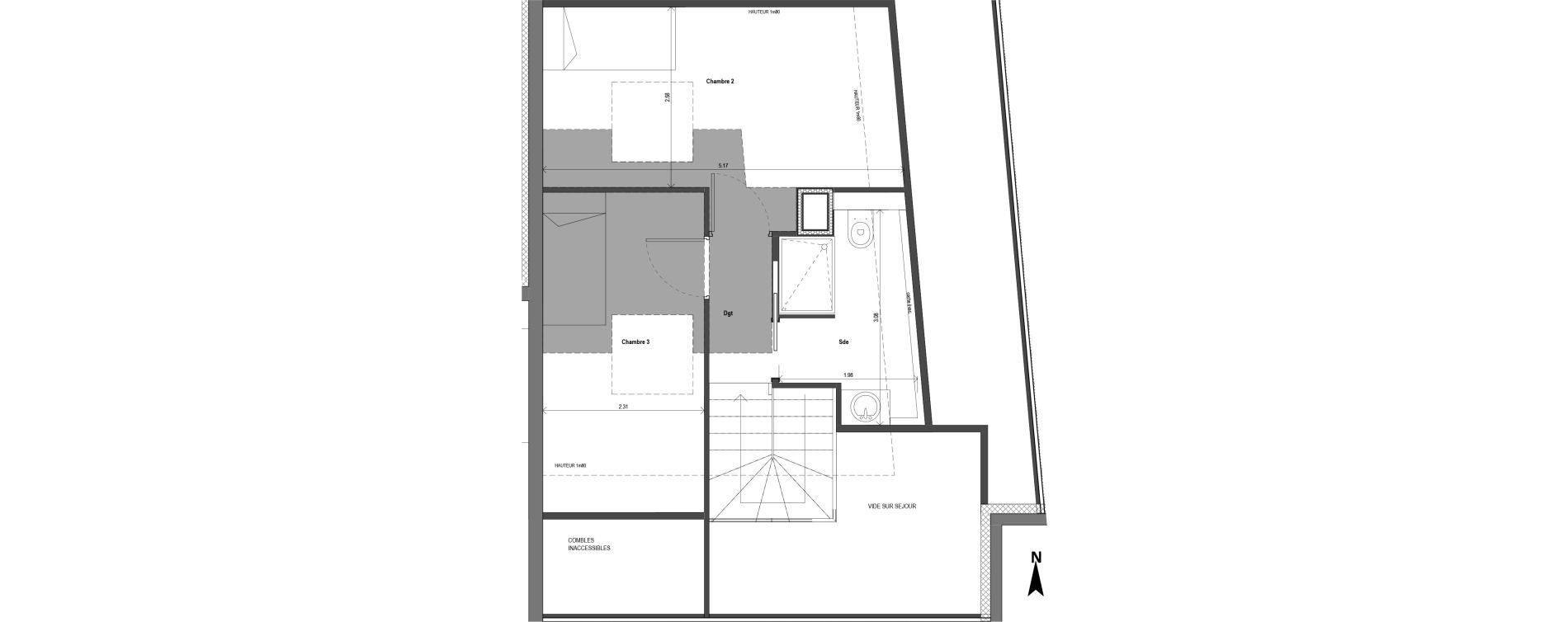 Duplex T4 de 92,25 m2 &agrave; Chaponost Centre
