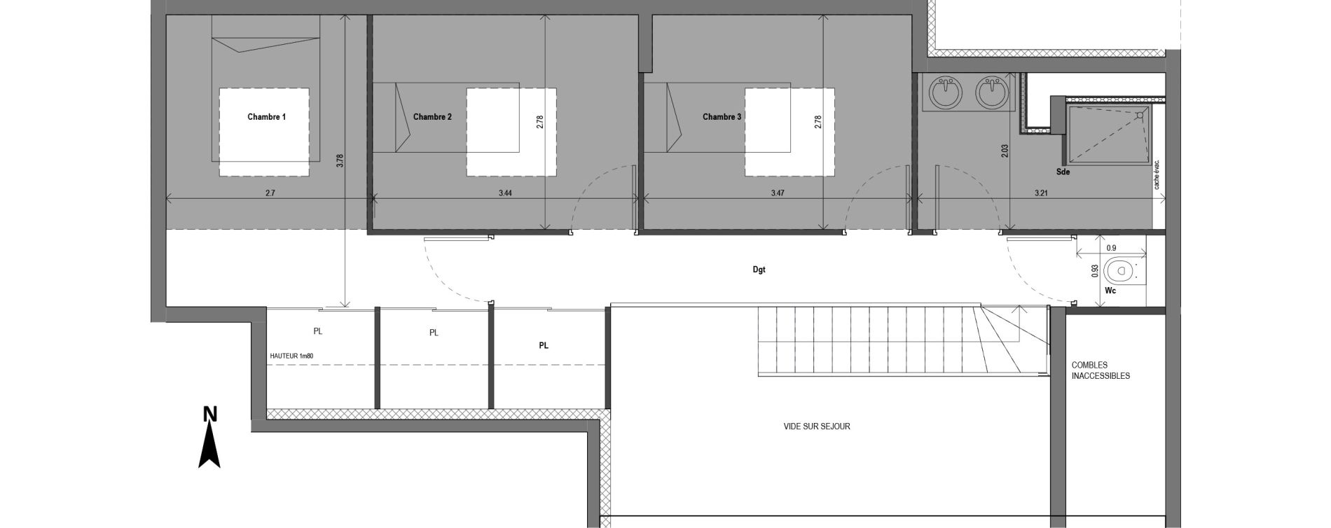Duplex T4 de 91,69 m2 &agrave; Chaponost Centre