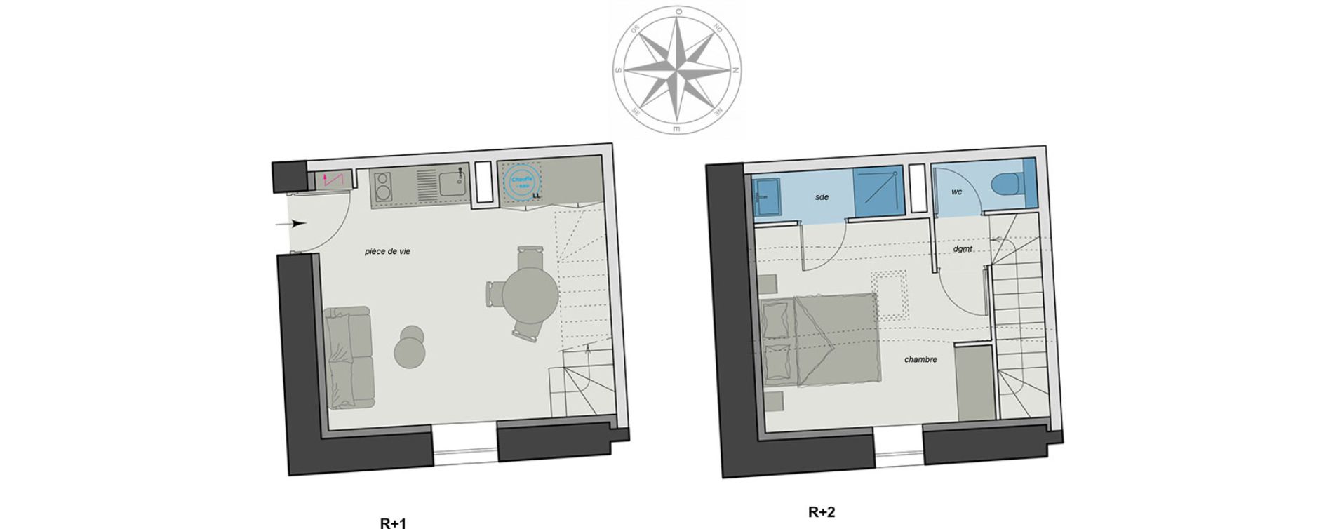 Duplex T2 de 32,40 m2 &agrave; Charbonni&egrave;res-Les-Bains Centre