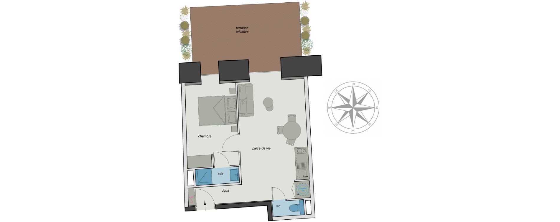 Appartement T2 de 36,40 m2 &agrave; Charbonni&egrave;res-Les-Bains Centre