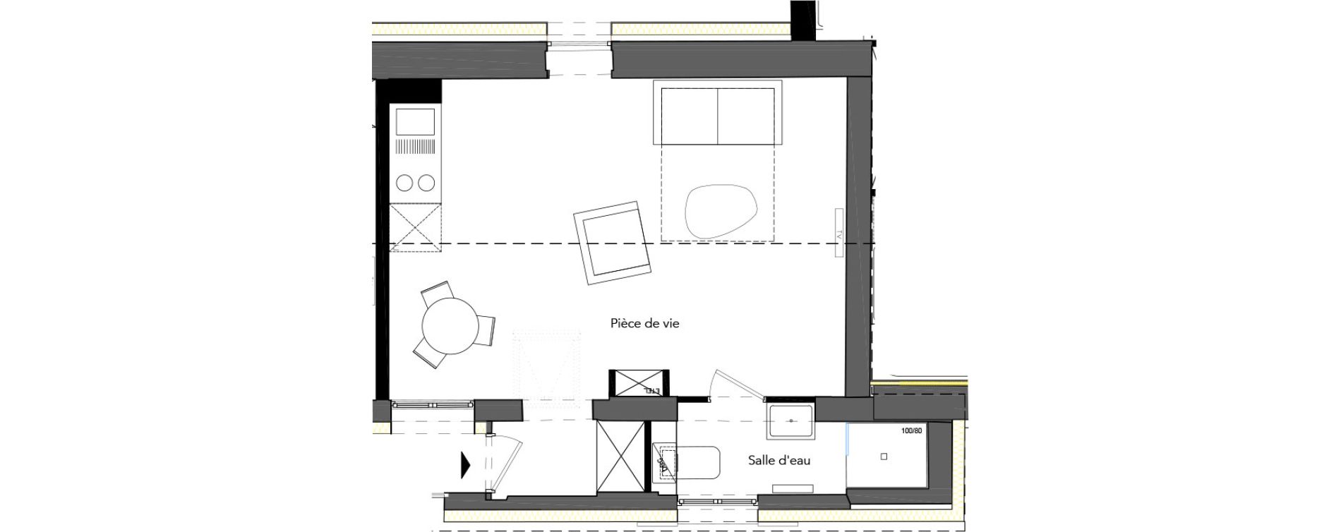 Appartement T1 de 27,41 m2 &agrave; Charbonni&egrave;res-Les-Bains Centre