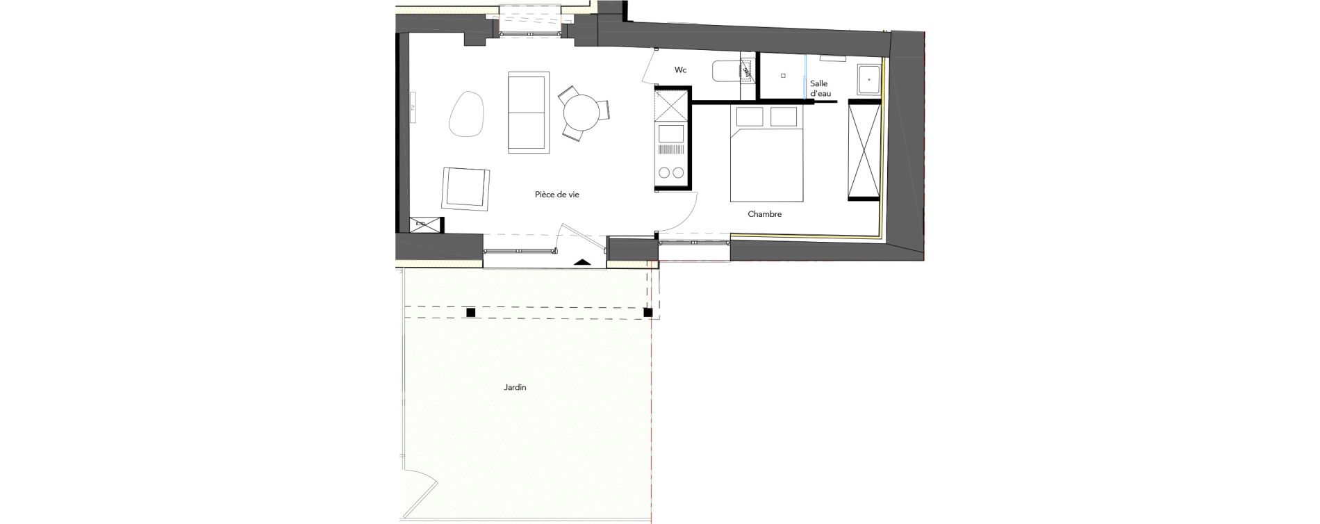 Appartement T2 de 32,16 m2 &agrave; Charbonni&egrave;res-Les-Bains Centre