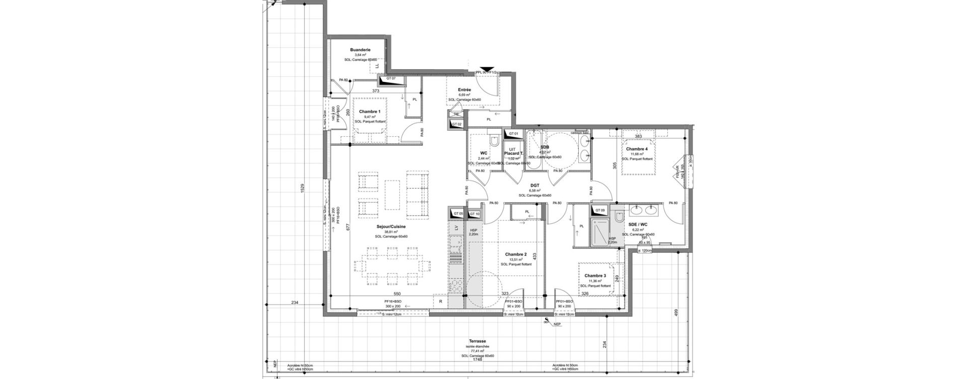 Appartement T5 de 116,04 m2 &agrave; Charbonni&egrave;res-Les-Bains Centre