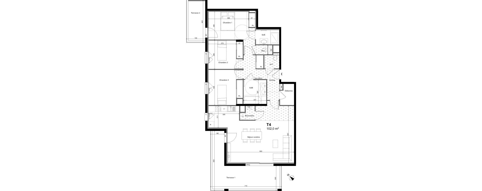 Appartement T4 de 102,00 m2 &agrave; Charbonni&egrave;res-Les-Bains Centre