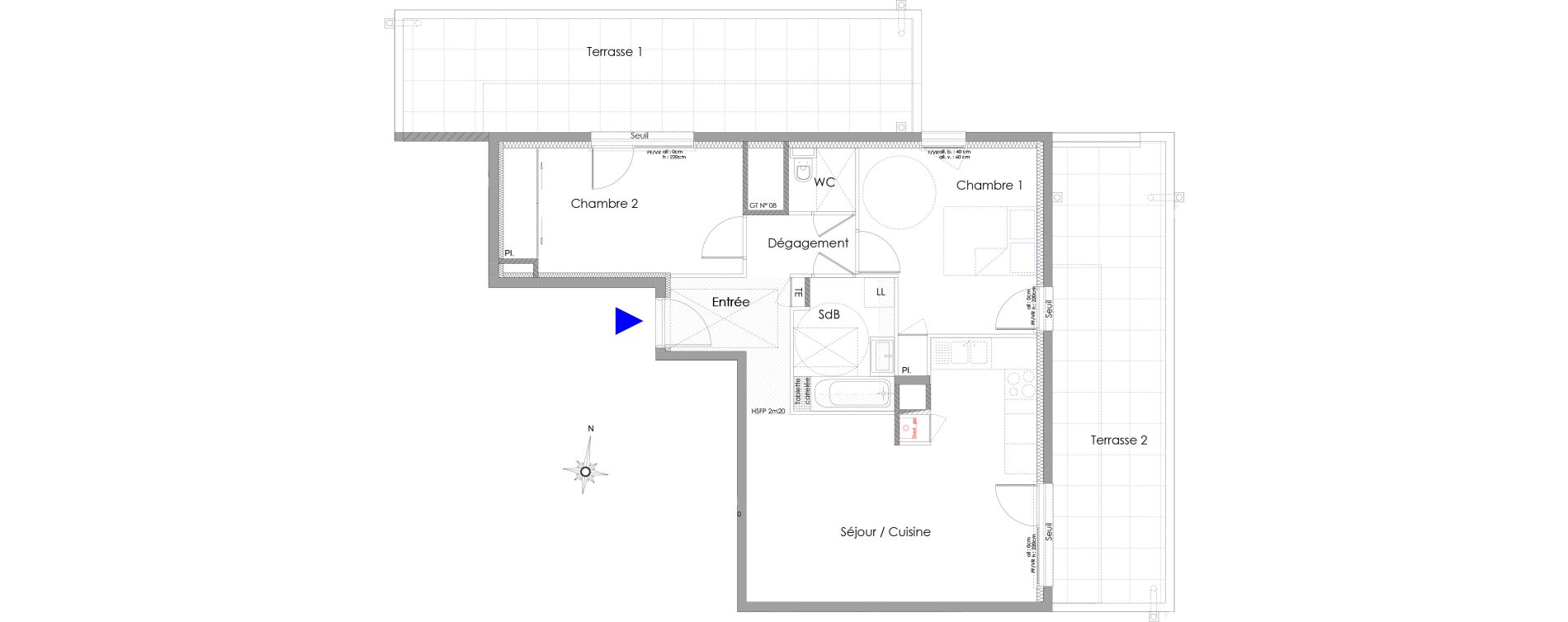Appartement T3 de 66,38 m2 &agrave; Charbonni&egrave;res-Les-Bains Centre