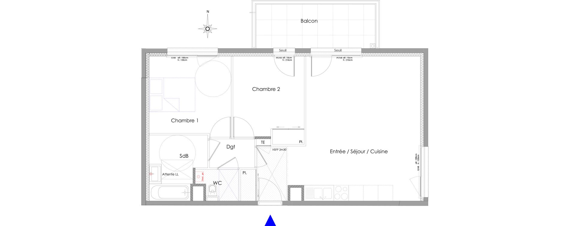 Appartement T3 de 64,69 m2 &agrave; Charbonni&egrave;res-Les-Bains Centre