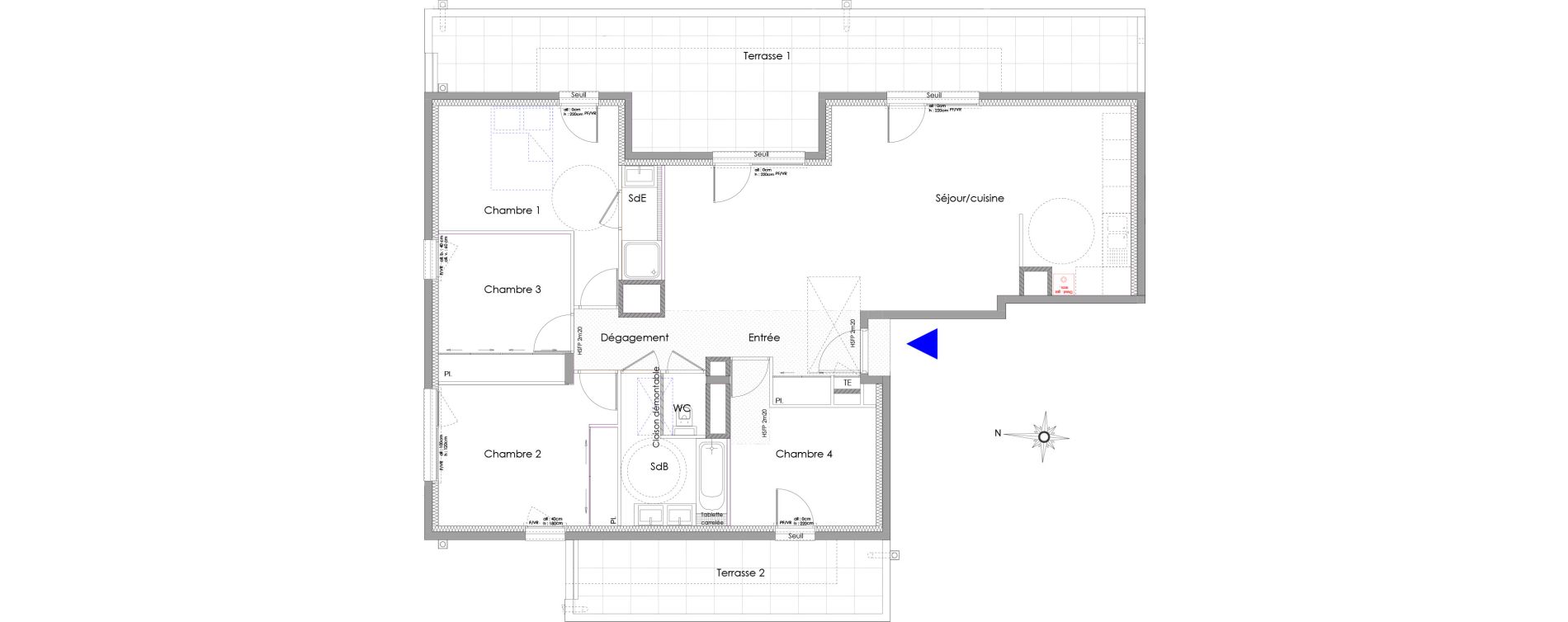 Appartement T5 de 108,65 m2 &agrave; Charbonni&egrave;res-Les-Bains Centre