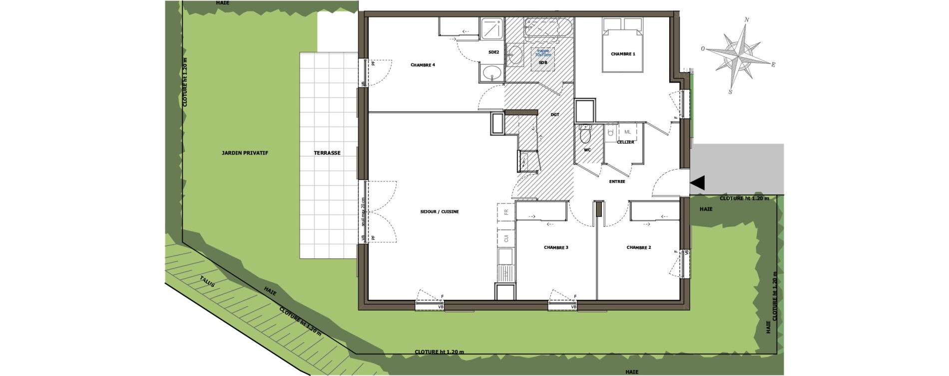 Appartement T5 de 97,50 m2 &agrave; Charly Centre