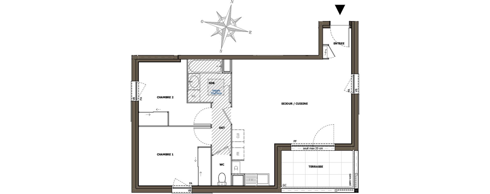 Appartement T3 de 59,01 m2 &agrave; Charly Centre