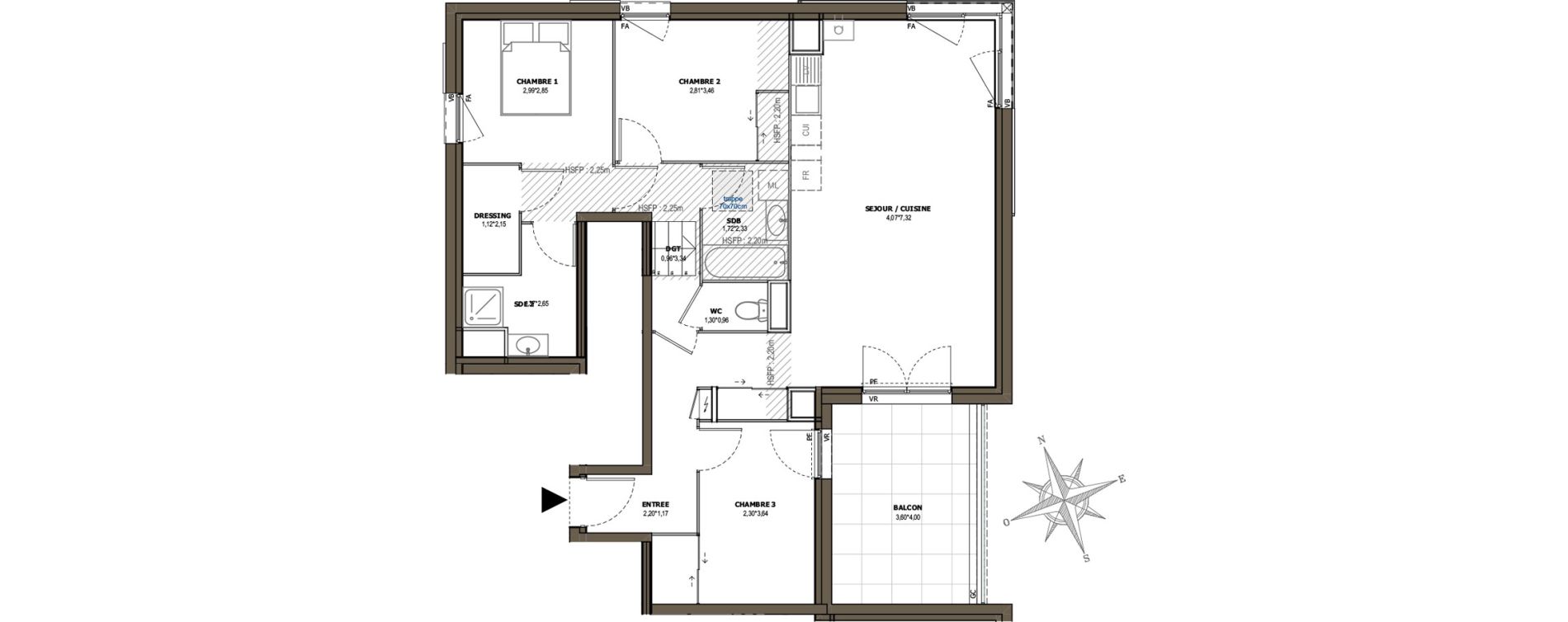 Appartement T4 de 83,12 m2 &agrave; Charly Centre