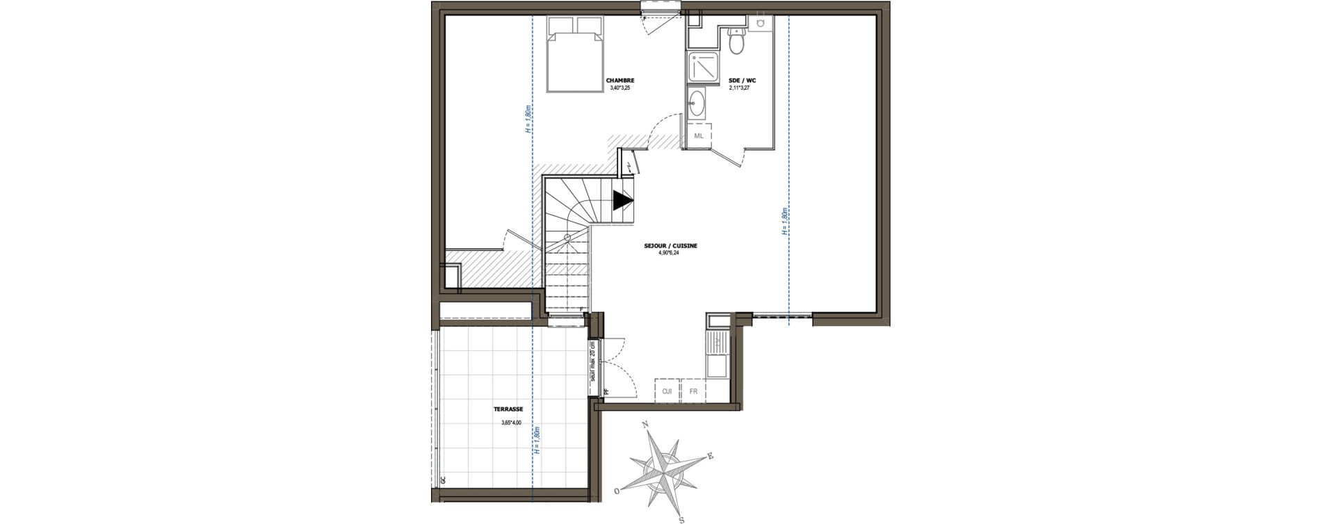 Appartement T2 de 45,60 m2 &agrave; Charly Centre