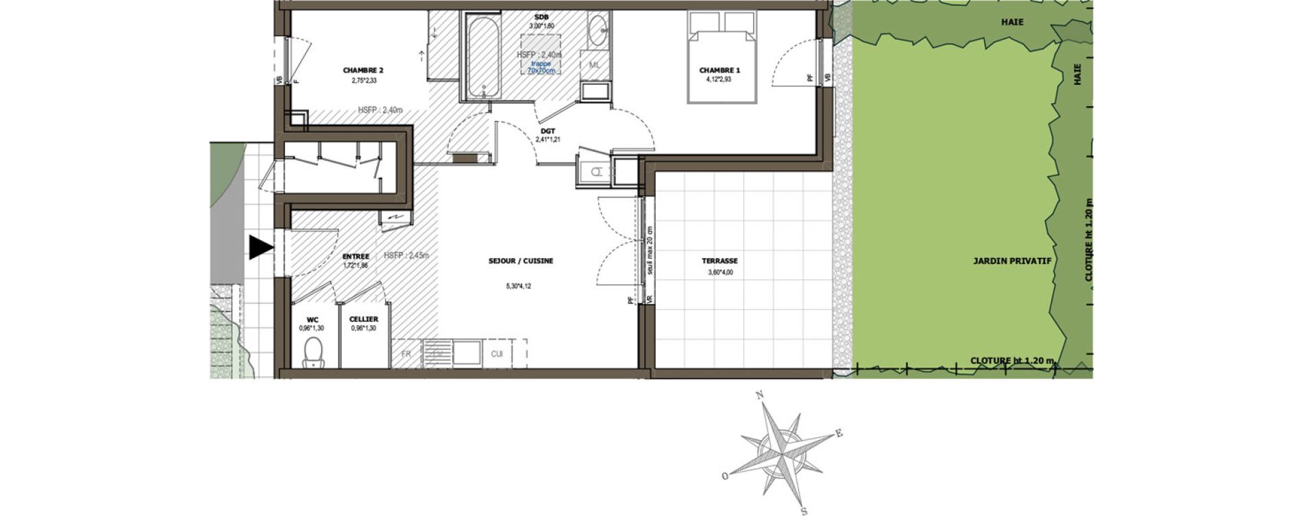 Appartement T3 de 55,06 m2 &agrave; Charly Centre