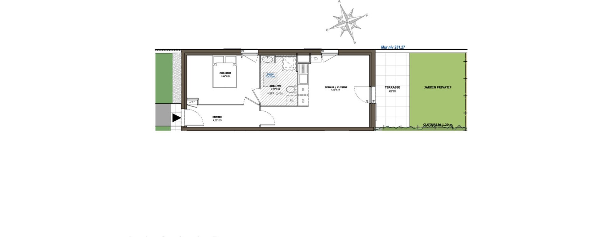 Appartement T2 de 43,00 m2 &agrave; Charly Centre