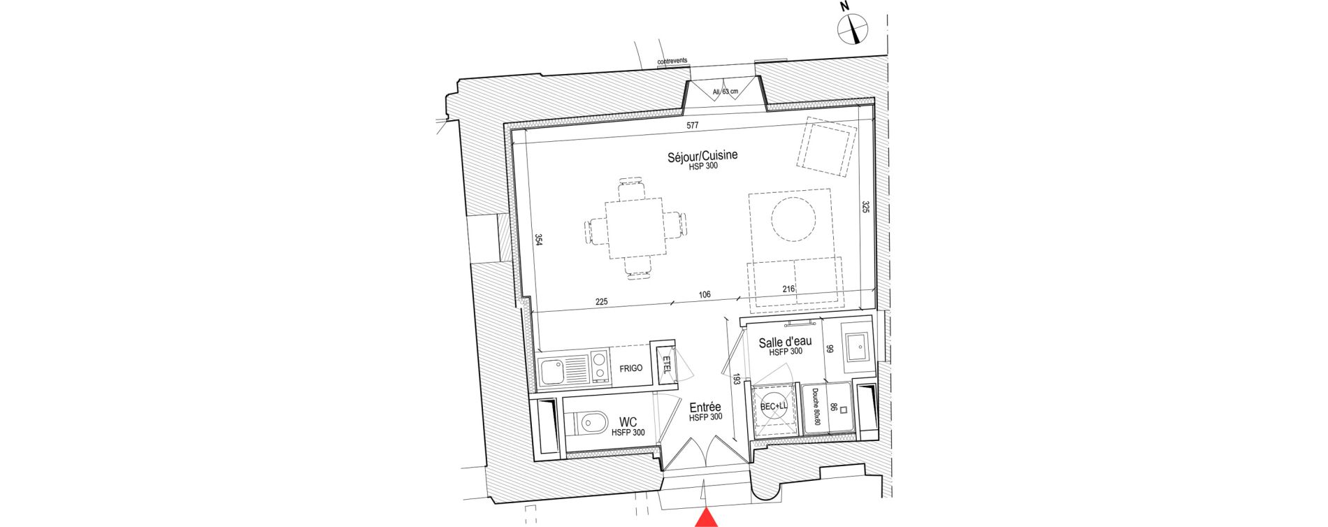 Appartement T1 de 27,25 m2 &agrave; Chassagny Centre