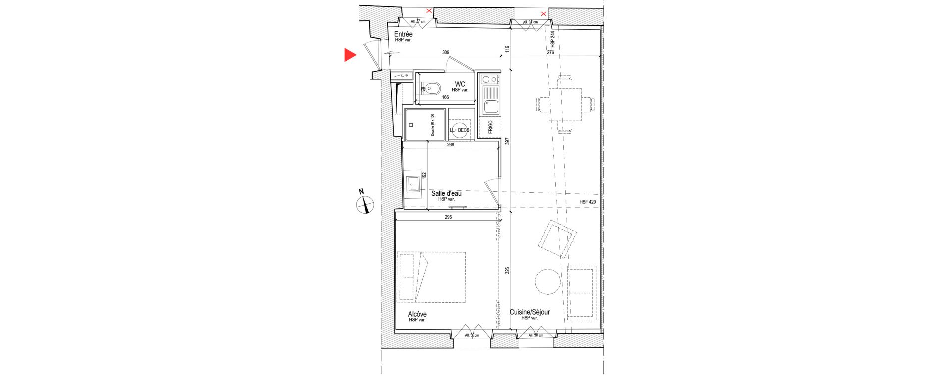 Appartement T2 de 47,11 m2 &agrave; Chassagny Centre