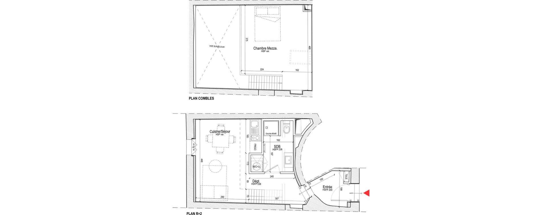 Duplex T2 de 42,41 m2 &agrave; Chassagny Centre